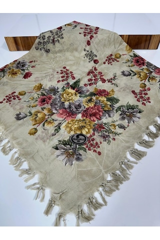 Sökme Boncuklu Pamuk Yazma - 05651 Bej