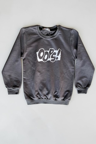 Minik Motion 3'lü Set Çocuk Baskılı 2 İplik Penye Sweatshirt Füme - Kırmızı