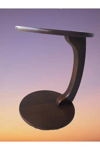 Ufo C Sehpa. Mdf. Parlak Ceviz Lake Boya. Altı Tekerlekli Kaneped