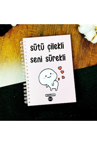 Sütü Çilekli Seni Sürekli Konuşan Ajanda Pembe