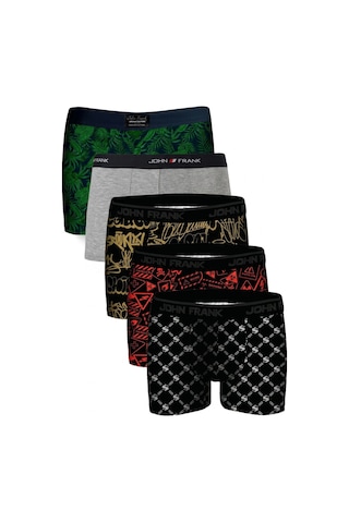 John Frank Logolu Pamuklu 5'li Paket Boxer Erkek Boxer Jfbs5 Yeşil-gri-ssarı-sturuncu-sbeyaz Yeşil-gri-ssarı-sturuncu-sbeya