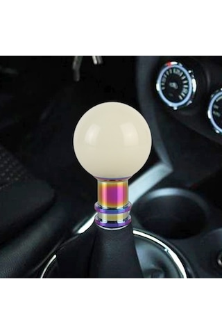 Wondernest Evrensel Araba Dişli Kafası Vites Topuzu Bej Renk Şık Top Şekli Bej