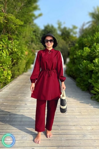 Kahijab Payet Detay Tesettür Mayo - Bordo Bordo