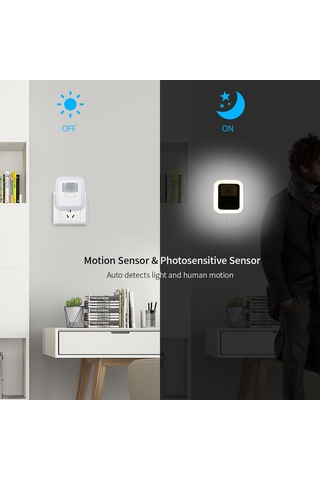 Neevoyu Hareket Sensörlü Led Gece Lambası - Parlaklık Ve Süre Ayarlı, Anahtarlı, Ac110-240v, Küçük Avrupa Şarjı, Ev Dekoru Için Classıc