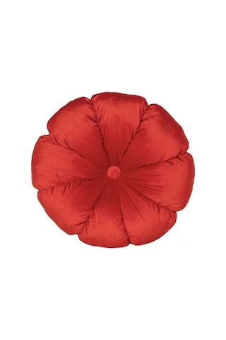 Yunboo Kırmızı Kadife Kabak Desenli Yastık - Ofis Sandalye/sehpa/perde Penceresi Desteği - 45cm Çap 12cm Kalınlık - Konforlu Dekoratif Yedek Diğer