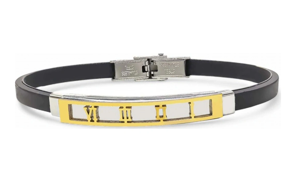 Moncuk Design Roma Rakam Desenli Çelik Bileklik 3351scb005 Siyah