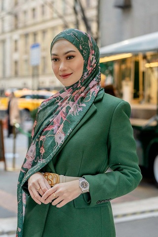 Buttonscarves Nada 2 Saten Şal - Bagpipe Yeşil