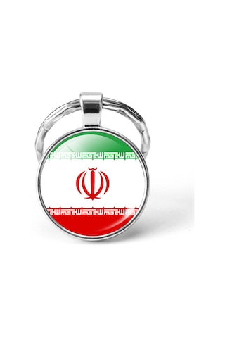Tamgacrafts İran Iran Bayrağı Metal Anahtarlık Ülke Temalı Hediyelik Çok Renkli