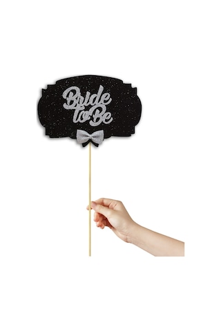 Bride To Be Konuşma Balonu Çubuğu - Siyah & Gümüş