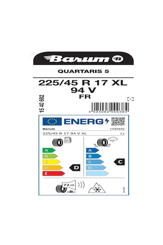 Barum 225/45R17 94V Xl Fr Quartarıs 5 Oto Dört Mevsim Lastiği 2026