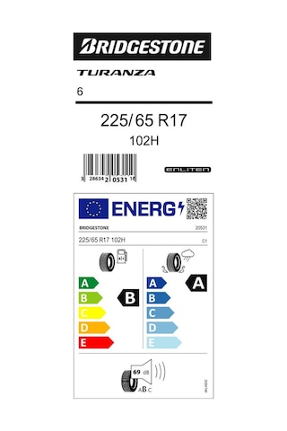 Bridgestone 225/65R17 102H Turanza 6 Yaz Lastiği 2025