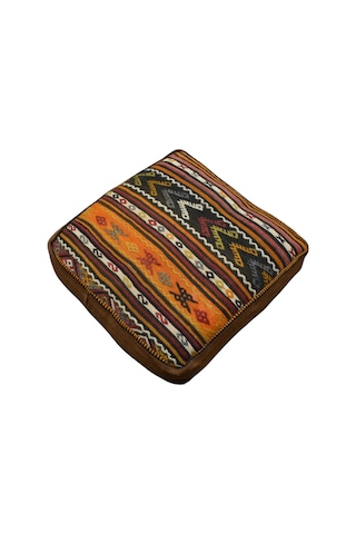 Zehra Abla Halı Yeni El Dokuma Dekoratif Puf Köşe Minderi Kırlent Kılıfı Kilim 6225