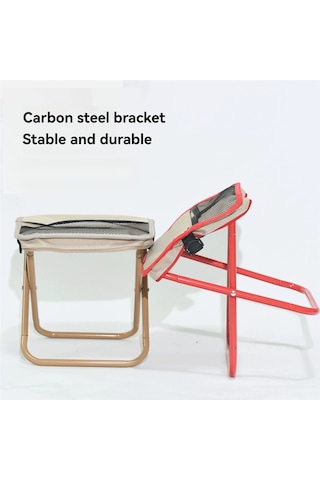 Moveevo Dış Mekan Taşınabilir Çıkırgan Sandalye, X-şekilli Dayanaklı, 150kg Yük Kapasitesi, Oxford Kumaş + Metal, Kamp/fishing İçin Krem Rengi Kaki