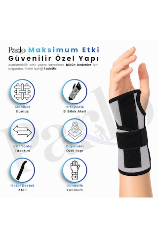 Metal Destekli El Bilek Ateli Ayarlanabilir Çift Yönlü Ortopedik Bilek Desteği