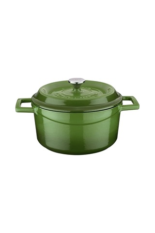 Lava Metal Döküm Yuvarlak Tencere, 20 Cm, Yeşil Çok Renkli