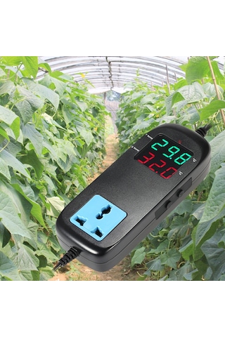 Jeemson Dijital Sıcaklık Kontrol Cihazı 90-250v 10a Otomatik Kesme, Akvaryum/üretim Sistemi İçin, Ntc Sensörlü, 0.1 C Hassasiyetli