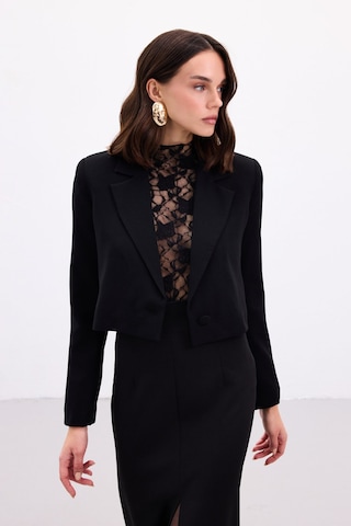 Sateen Luna Kısa Ceket - Siyah-136880 Siyah