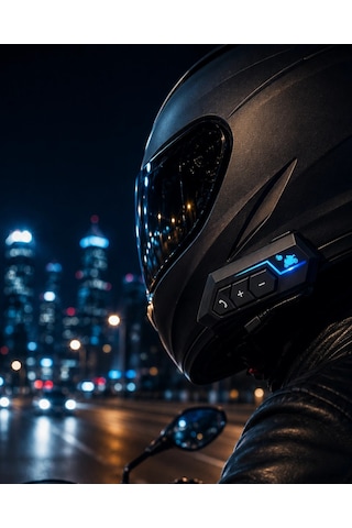 Hubrendy Bluetooth Motosiklet Kask Kulaklığı Mikrofonlu Kablosuz Sürüş Intercomu