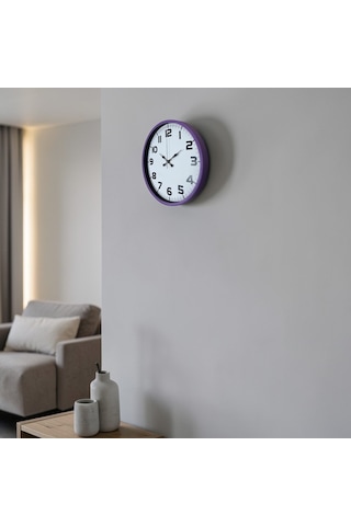 Violet Mor 36 Cm Standart Duvar Saati Çok Renkli