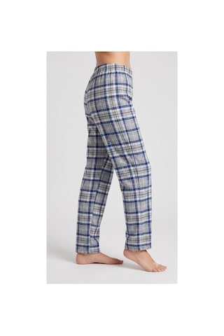 Yasar Underwear Kadın Ekose Pijama Altı Lastikli Bel Kurdele Detaylı Rahat Kesim Gri,lacivert Gri,lacivert