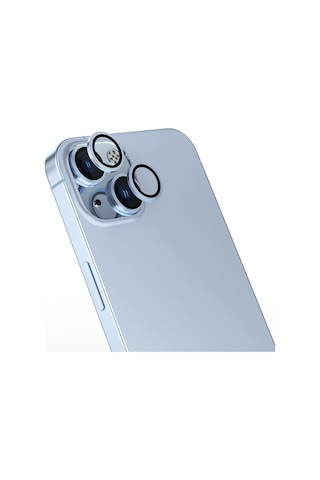 Apple Uyumlu iPhone 14 Zore Mikro Kamera Lens Koruyucu Mavi