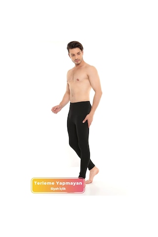 Yeni Sezon Terletmez Dayanıklı Rahat 7 Kat Sıcak Tutan Kışlık Termal Tayt Uzun İçlik Siyah