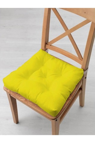 4'lü Kombin Pofidik Kare Sandalye Minderi 40 X 40 Cm Sarı-haki