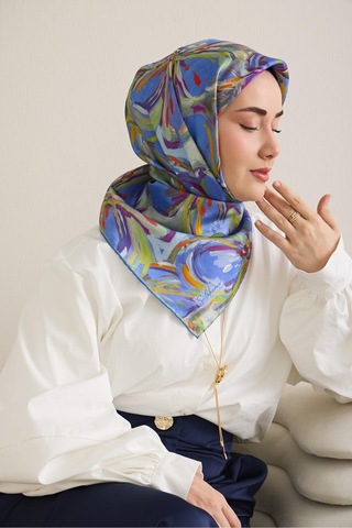 Silk Home Twill İpek Eşarp 11501-01 Mavi