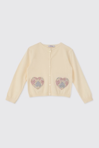 Panço Liberty Kumaş Kız Çocuk Beyaz Triko Hırka 5621GK82001