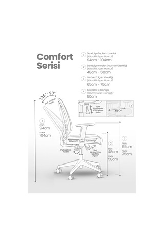 Zeon Büro Ofis Sistemleri // Comfort Latte Ofis Çalışma Koltuğu Diğer