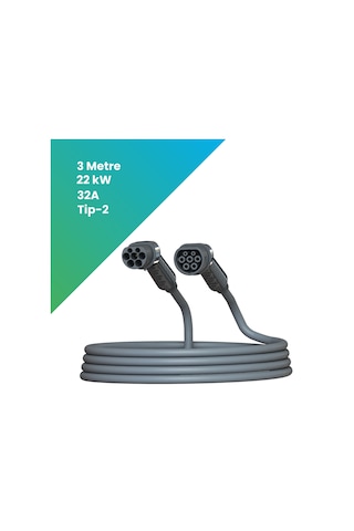 Filşarj Ac Tip-2 22 KW 3 M Elektrikli Araç Şarj Kablosu