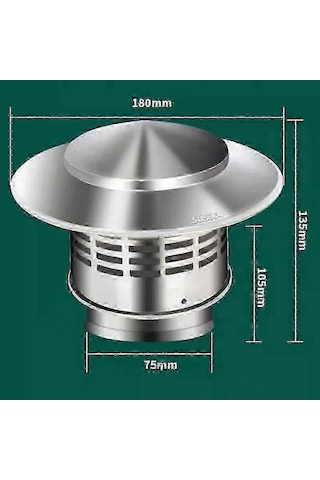 Paslanmaz Çelik Baca Kapağı Yağmur Başlığı Soba Boruları İçin Paslanmaz Çelik Izgara - İyi 110 Mm Diğer