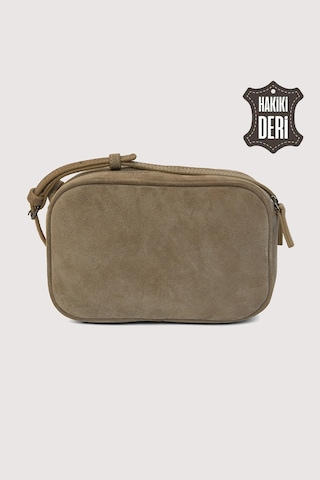 Hakiki Deri Kadın Çapraz Omuz Çantası Vizon Süet Smr8975 Vizon Süet