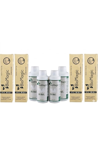 Biomagic 5.03 Fındık Kabuğu Organik İçerikli Amonyaksız Kalıcı Saç Boyası 4 Boya+ 4 Oksidan