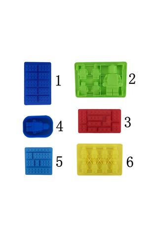 Hangfox Gelibolu Sarı 6 Numara Robot Blok Silikon Kalıp - Evde Kek, Çikolata, Buzluk Ve Sabun Yapımı İçin Pratik Araç Çok Renkli