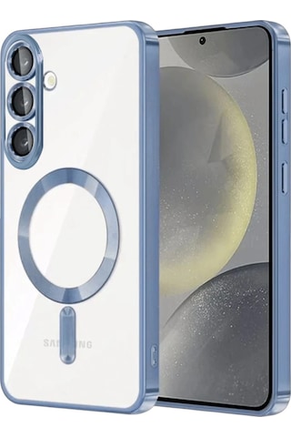 Samsung Galaxy S26 Plus Uyumlu Kılıf Kamera Lens Koruyuculu Magsafe Özellikli Telefon Kılıfı Kapak Sierra Mavi