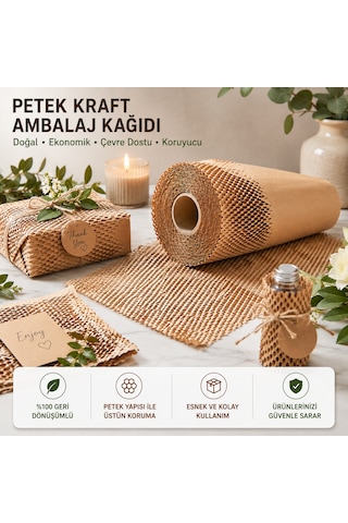 Premium Petek Dolgu Ambalaj Kağıdı 50 Cm X 50 Metre Esnek Paketleme Ve Koruyucu Ambalaj Kağıdı