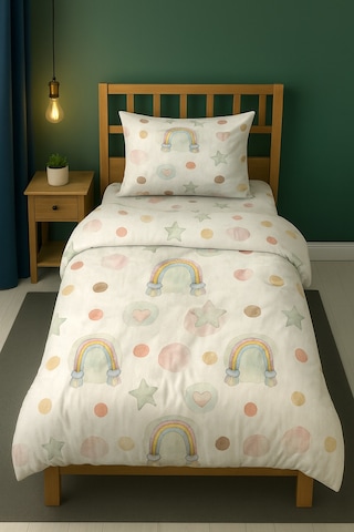 Kelebek Ve Çiçekli Tek Kişilik Çocuk Nevresim Seti Pembe