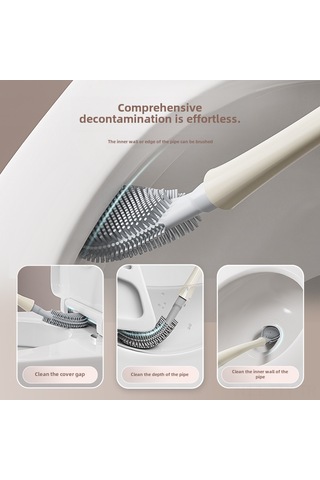 Dianziye Hayan Duvar Tipi Tuvalet Fırçası - Uzun Kollü Ev Kullanıma Uygun Tam Temizlik - Ölçüsüz Açılar - Seramik Beyaz Diğer