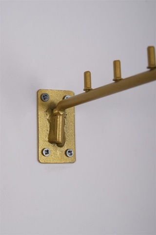 Duvara Monte Düz Gold 8'lik Telden Tekstil Askısı Baston Renkli