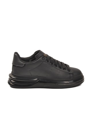 Walkway Siyah Bağcıklı Cilt Hafifi Unisex Sneaker 628 G Siyah