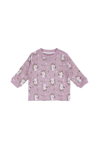 By Bebekodam Kız Bebek Mor Unicorn Baskılı Pijama Takımı