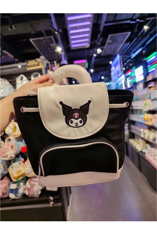 Sevimli Pacha Köpek Öğrenci Sırt Çantası-siyah