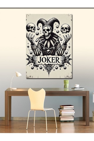 Kanvas Tablo Kara Joker Çizimi 70cmx100cm