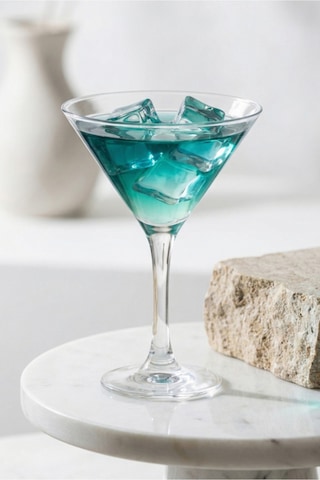 Lav Misket Cam Kokteyl Bardağı 6'lı 175 ml Ayaklı (Kokteyl Bardağı , Tatlı Servisi )
