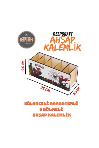 Deepcraft Ahşap Çocuklar İçin Masa Üstü Kalemlik & Organizer-
