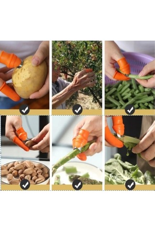 Baş Parmak Sebze Ayıklayıcı Set Kadın Çok Renkli
