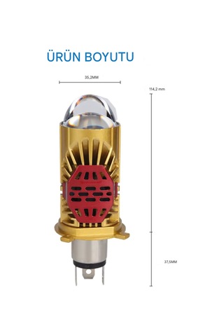 H4 Lazer Mercekli Far Ampülü Otomobil Araç Motosiklet Uyumlu Şimşek Etkili 12v 24v Uyumlu 40w Sağ Sol