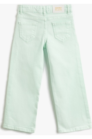 Koton Düz Paça Cepli Rahat Kesim Kot Pantolon - Straight Jean Beli Ayarlanabilir Lastikli Mavi 3skg40051ad 3SKG40051AD673 Mavi