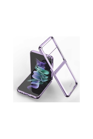 Samsung Uyumlu Galaxy Z Flip 3 Kılıf Zore Kıpta Kapak-Mor